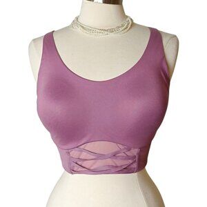 Victorias Secret Sports Bra 36DDD Luxurious Mauve Crossover Intricate Yoga Soft